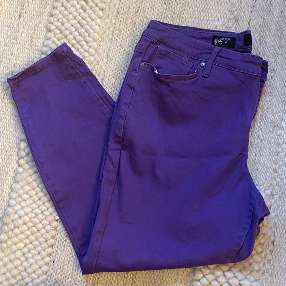Purple Cigarette Fit Skinny Leg Jean by NineWest.Size 32/14R